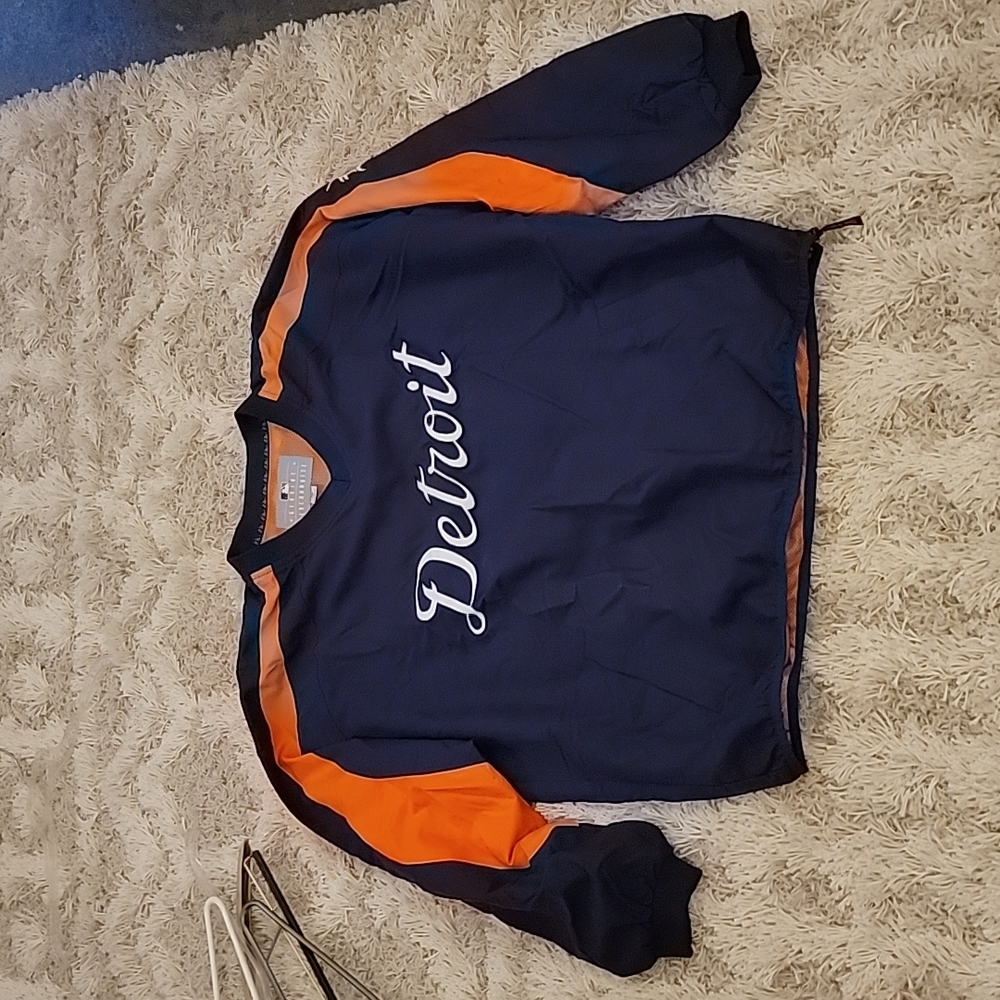 Vintage Detroit Tigers V Neck Pullover XL